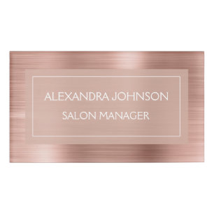 Badge D'identification Huile d'or rose   Blush Pink Foil Moderne
