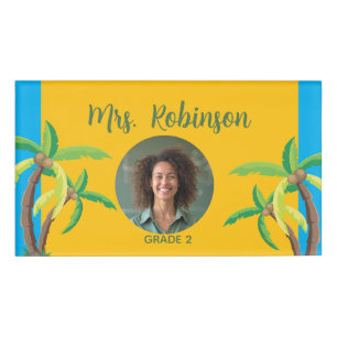 Badge D'identification ID de professeur tropical Nom École