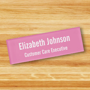 Badge D'identification Identification magnétique rose simple
