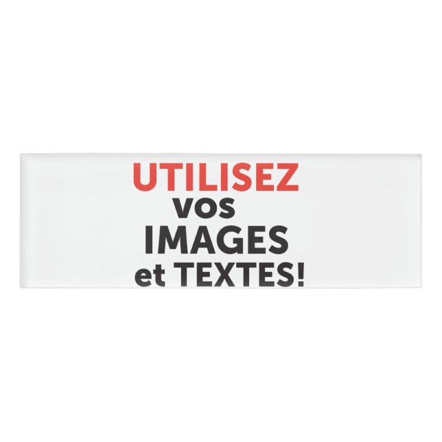 Badge D'identification Imprimer vos conceptions en ligne en français (Devant)