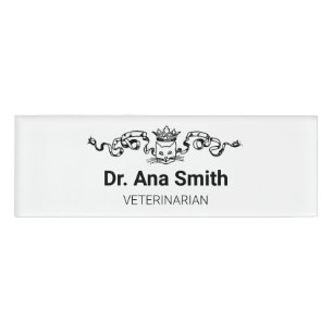 Badge D'identification Industrie vétérinaire de chat illustrée