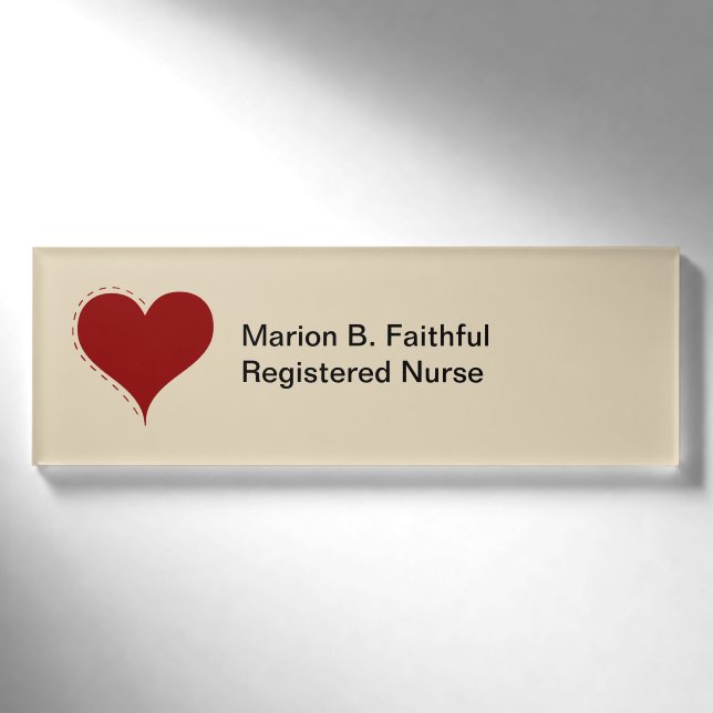 Badge D'identification Infirmier autorisé de symbole de coeur Médicale (Devant)
