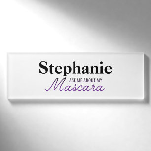 Badge D'identification Interrogez-moi au sujet de mon mascara - Younique