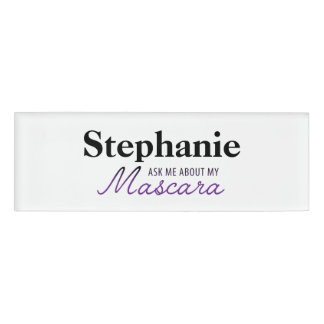 Badge D'identification Interrogez-moi au sujet de mon mascara - Younique