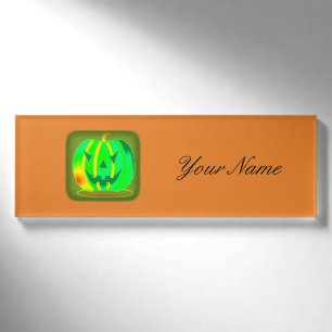 Badge D'identification Jack vert Halloween o'lantern Thunder_Cove