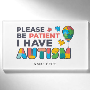Badge D'identification J'Ai Autisme ID Vibrant Personnalisé