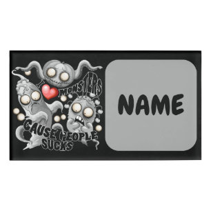 Badge D'identification J'aime les monstres parce que les gens aiment les