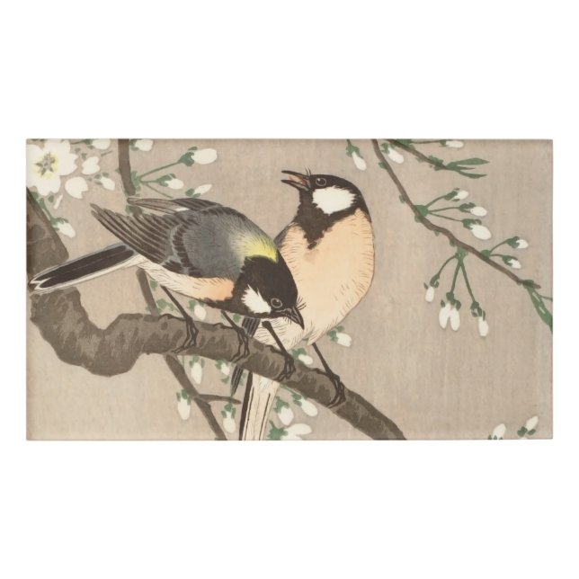Badge D'identification Japonais Asiatique Koson Bird Chickadee Songbird (Devant)