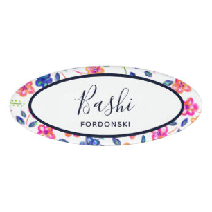 Badge D'identification Jardin fleuri