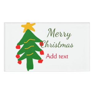 Badge D'identification Joyeux Noël rouge vert Noël ajouter le nom