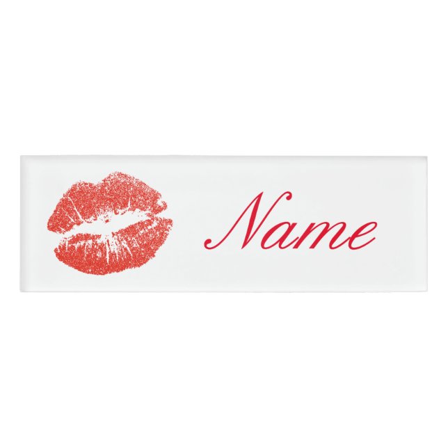 Badge D'identification Kissing Red lips (Devant)