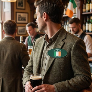 Badge D'identification La Saint-Patrick Drapeau Irlande Nom Personnalisé