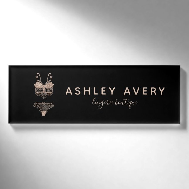 Badge D'identification Lace Lingerie Boutique Logo Affaires (Devant)