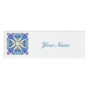Badge D'identification Le coeur de mandala bleu motif Thunder_Cove