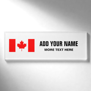 Badge D'identification Le drapeau canadien du Canada a personnalisé les