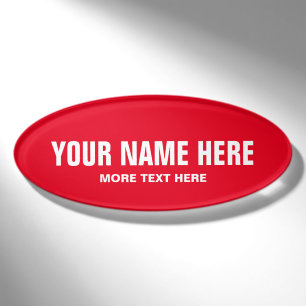 Badge D'identification Le nom magnétique ovale personnalisé étiquette