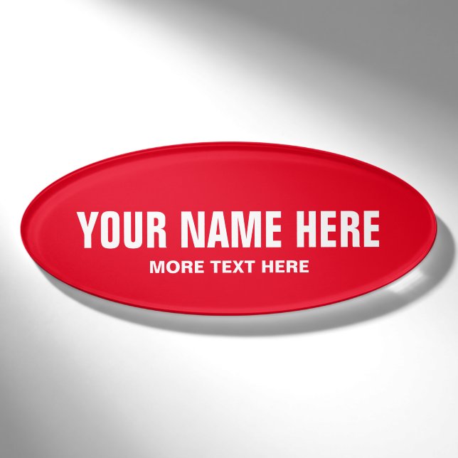 Badge D'identification Le nom magnétique ovale personnalisé étiquette le (Devant)