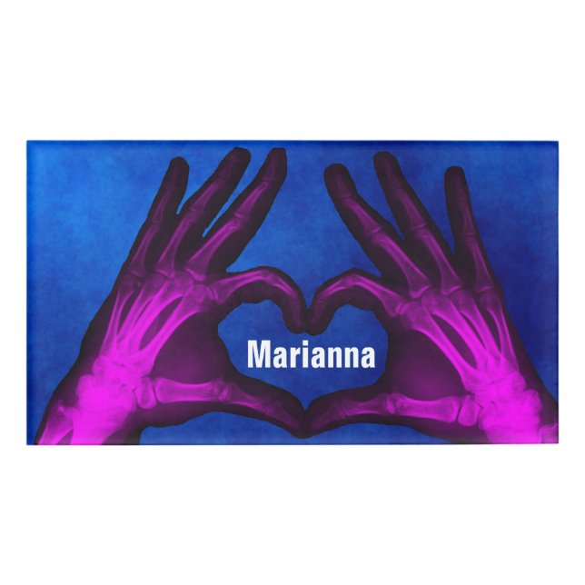 Badge D'identification Le rayon X de main forme le coeur (Devant)