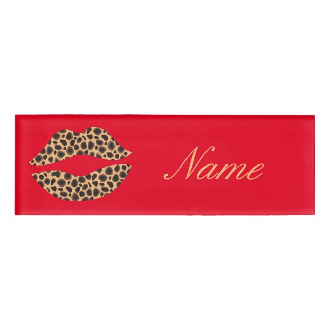 Badge D'identification Leopard Spots Lipstick Kiss Thunder_Cove (Devant)