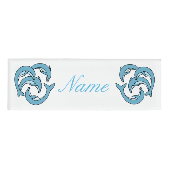 Badge D'identification Les dauphins bleus entourent Thunder_Cove (Devant)