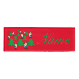 Badge D'identification Les fêtes d'hiver Les arbres de Noël Thunder_Cove