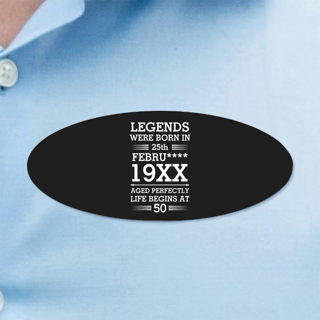 Badge D'identification Les légendes personnalisées sont nées à la date Mo (Créateur téléchargé)