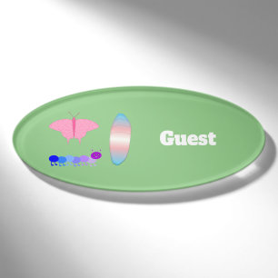 Badge D'identification LGBTQIA Transgenre Fierté Caterpillar to Butfly