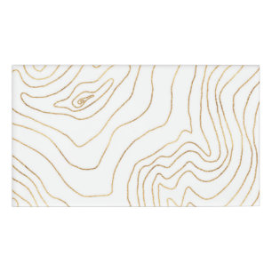 Badge D'identification Lignes d'or moderne Design minimaliste main dessin