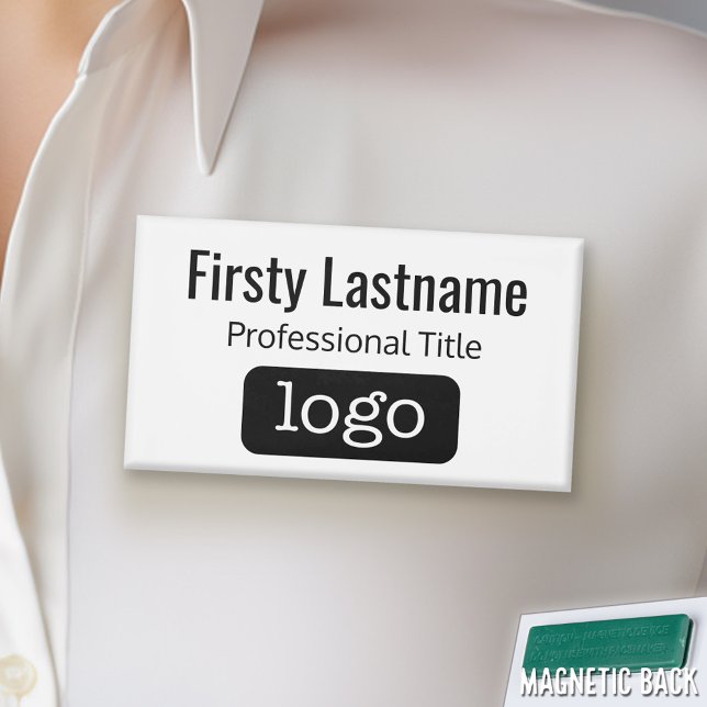 Badge D'identification Logo de l'entreprise avec titre professionnel de p (Custom Logo Name Tag)