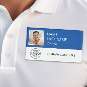 Badge D'identification Logo de l'entreprise Photo d'employé Magnétique Bl