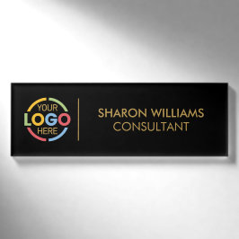 Badge D'identification Logo de l'entreprise sur mesure noir et or Personn
