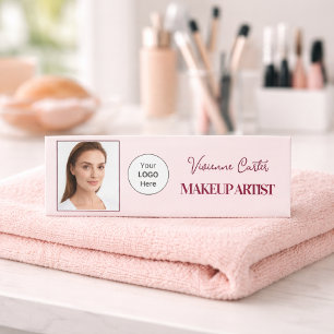 Badge D'identification Logo de script rose rouge Photo Maquillage