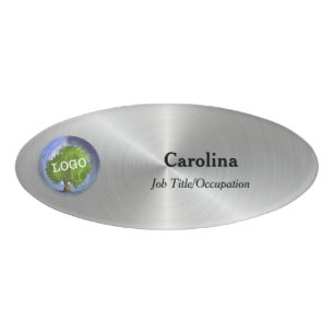 Badge D'identification Logo d'entreprise Entreprise Argent Oval Magnétiq