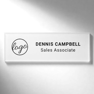 Badge D'identification Logo d'entreprise noir et blanc professionnel