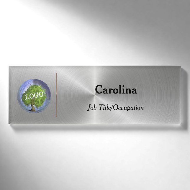 Badge D'identification Logo d'entreprise promotionnel Entreprise Argent m (Devant)
