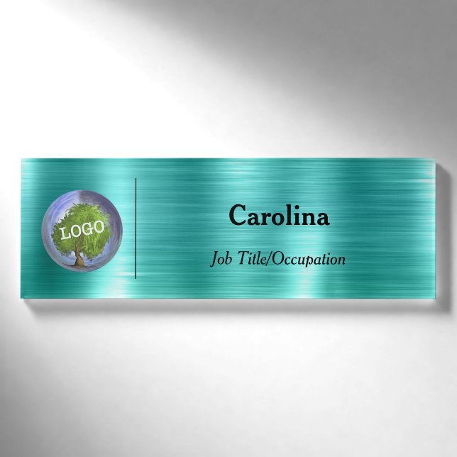 Badge D'identification Logo d'entreprise promotionnel Société Turquoise m (Devant)