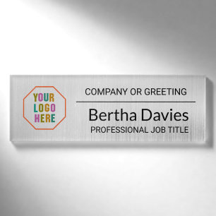 Badge D'identification Logo d'entreprise Silver pour employés professionn