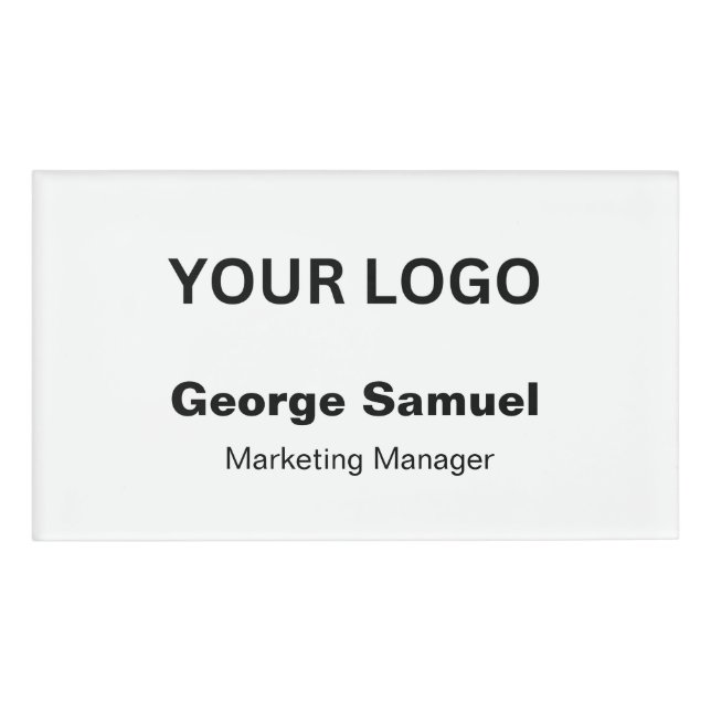 Badge D'identification Logo d'entreprise simple | Nom | Fonction (Devant)