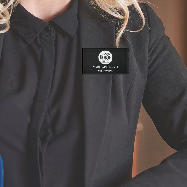 Badge D'identification Logo des ressources humaines de l'employé noir bla (Créateur téléchargé)