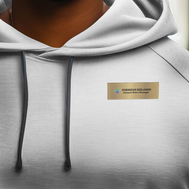 Badge D'identification Logo du titre du travail de l'employé de l'entrepr (Business Employee Job Title Logo Custom Name Tag is great for your employees and staff. )