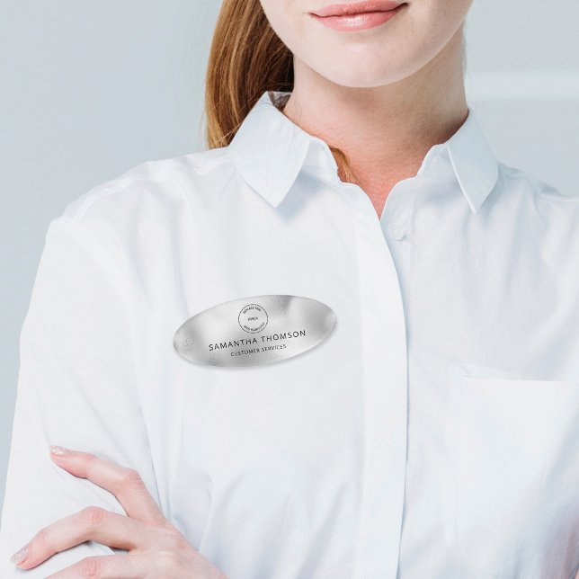 Badge D'identification Logo du titre du travail de l'employé Silver Shimm (Créateur téléchargé)