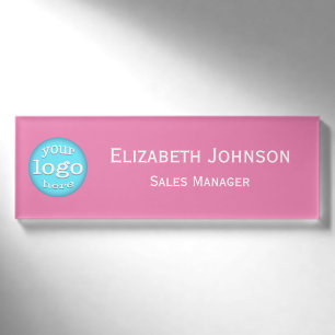 Badge D'identification Logo magnétique personnalisé des employés roses