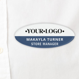 Badge D'identification Logo personnalisé employé bleu