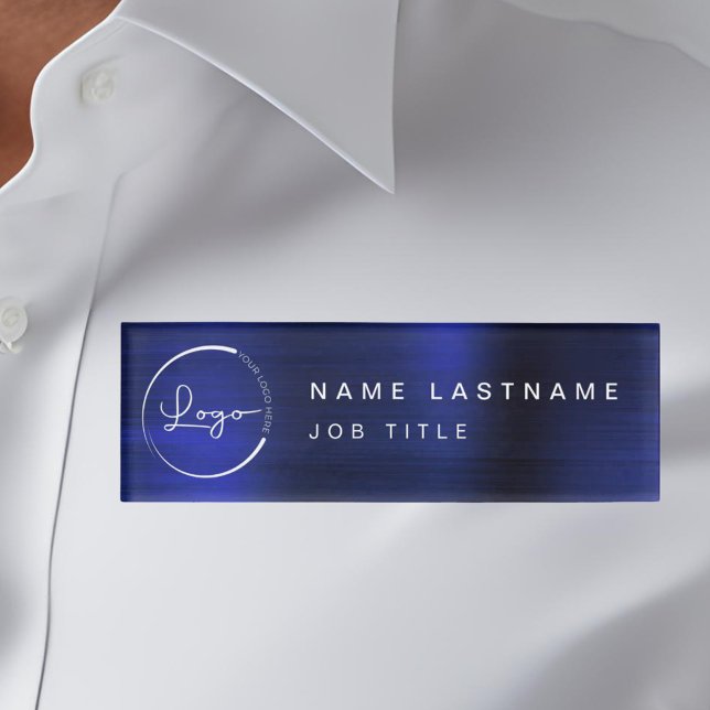 Badge D'identification Logo Personnalisé Métallo Marine Blue Magnet Titre (Créateur téléchargé)