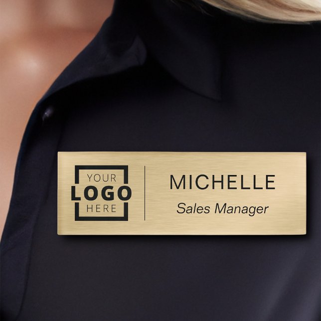 Badge D'identification Logo personnalisé Personnel d'entreprise Gold (Créateur téléchargé)
