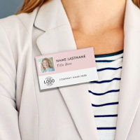 Logo Photo Carré Rose Pâle Blanc Magnétique Grand