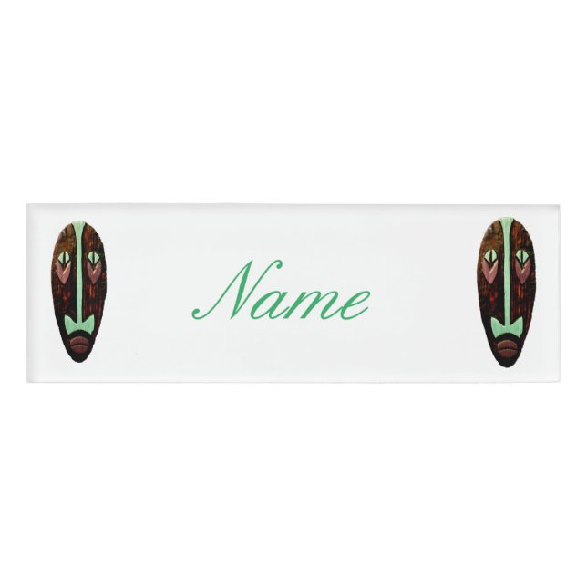 Badge D'identification Long Tonnerre de Masque Tiki (Devant)