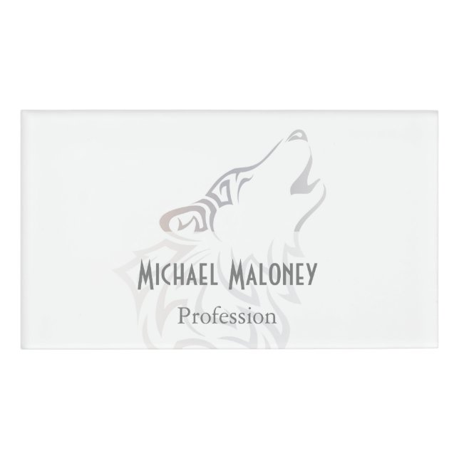 Badge D'identification Loup de la tribu Taupe White (Devant)