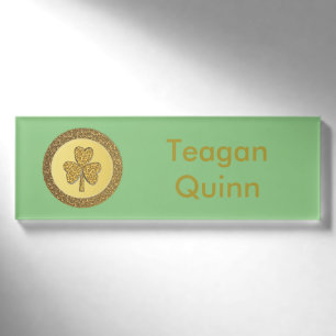 Badge D'identification Lucky Irish Shamrock Gold Coin personnalisé