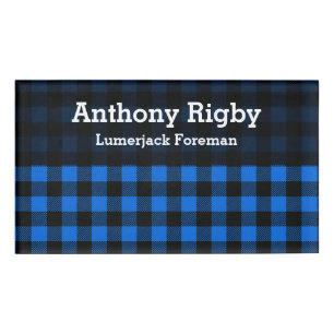 Badge D'identification Lumberjack Style - tissu bleu + vos idées